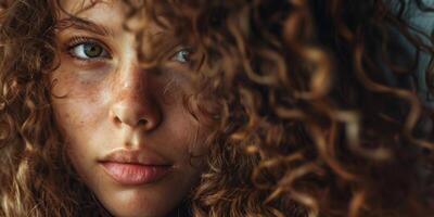 curly girl close-up photo