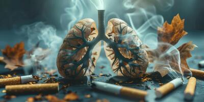 smoking destroys the lungs concept photo