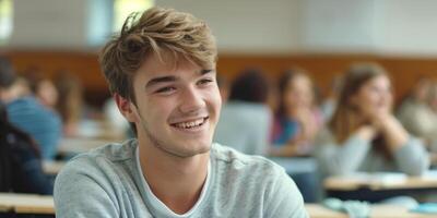 college student in the classroom photo