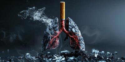 smoking destroys the lungs concept photo