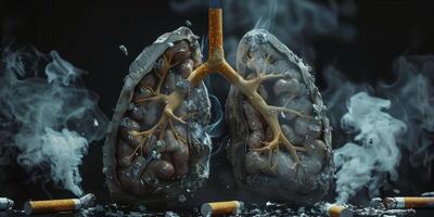 smoking destroys the lungs concept photo