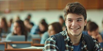 college student in the classroom photo