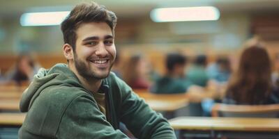 college student in the classroom photo