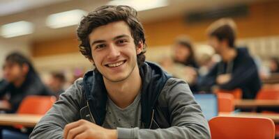 college student in the classroom photo
