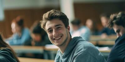 college student in the classroom photo