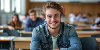 college student in the classroom photo