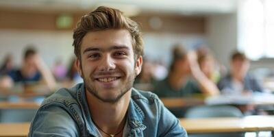 college student in the classroom photo