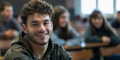 college student in the classroom photo