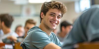 college student in the classroom photo