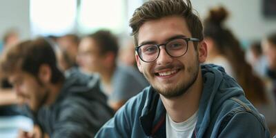 college student in the classroom photo