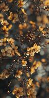 spring blossoming tree and flowers photo