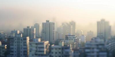 niebla tóxica en un grande ciudad aves ojo ver activo ai foto