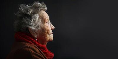 elderly woman close-up portrait wrinkles photo