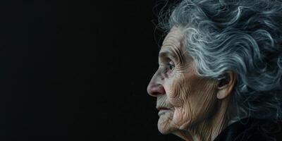 elderly woman close-up portrait wrinkles photo