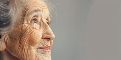 elderly woman close-up portrait wrinkles photo