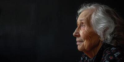 elderly woman close-up portrait wrinkles photo