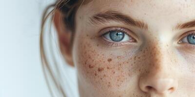 close-up portrait of a young girl photo