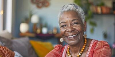 mayor africano americano mujer retrato foto