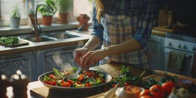 woman cooking in the kitchen photo