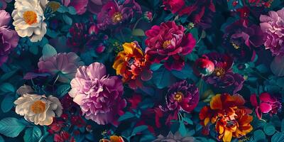 Abstract Botanical Florals background pattern photo