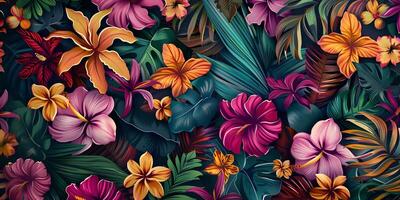 Abstract Botanical Florals background pattern photo