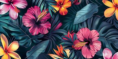 Abstract Botanical Florals background pattern photo