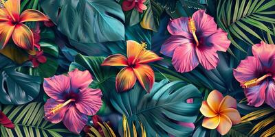 Abstract Botanical Florals background pattern photo