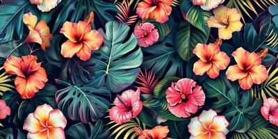 Abstract Botanical Florals background pattern photo