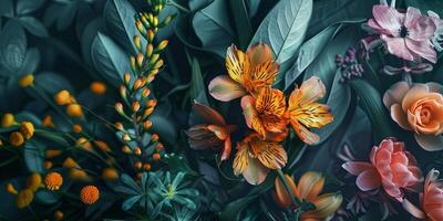 Abstract Botanical Florals background pattern photo