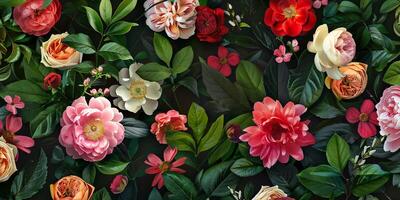 Abstract Botanical Florals background pattern photo