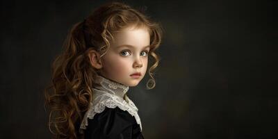 child girl of the 19th century Vintage fashion photo