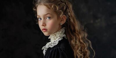 child girl of the 19th century Vintage fashion photo