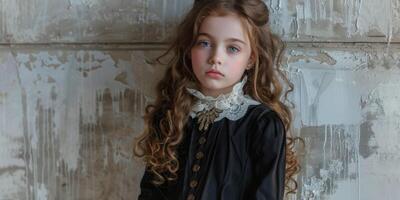 child girl of the 19th century Vintage fashion photo