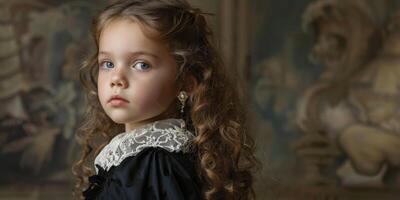 child girl of the 19th century Vintage fashion photo