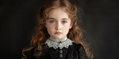 child girl of the 19th century Vintage fashion photo