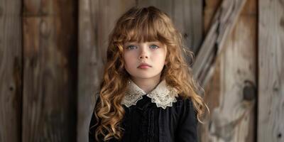 child girl of the 19th century Vintage fashion photo