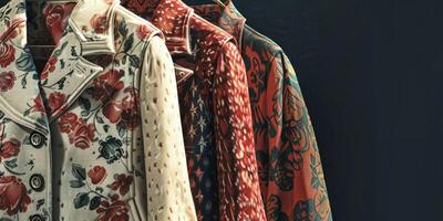 clothes on hangers in a vintage store photo