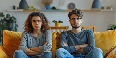 young people discussing their relationship problems photo