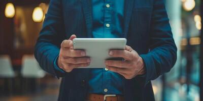 businessman using tablet photo