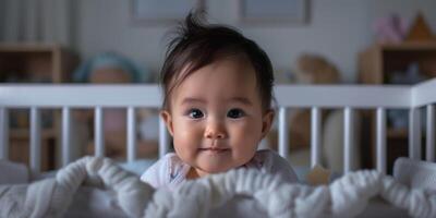 baby in a crib photo