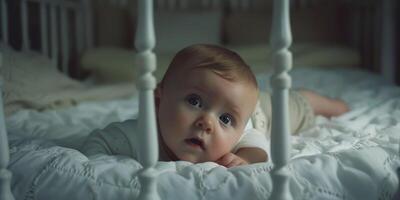 baby in a crib photo