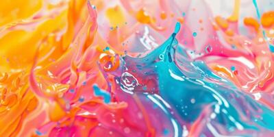 psychedelic background with rainbow colors splashes photo