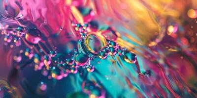 psychedelic background with rainbow colors splashes photo