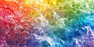 psychedelic background with rainbow colors splashes photo