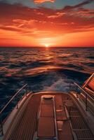 the yacht sails into the sunset photo