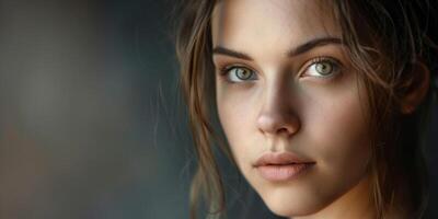 close-up portrait of a woman photo