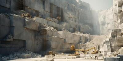 excavators working in a quarry photo