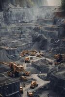 excavators working in a quarry photo