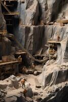 excavators working in a quarry photo