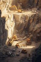 excavators working in a quarry photo